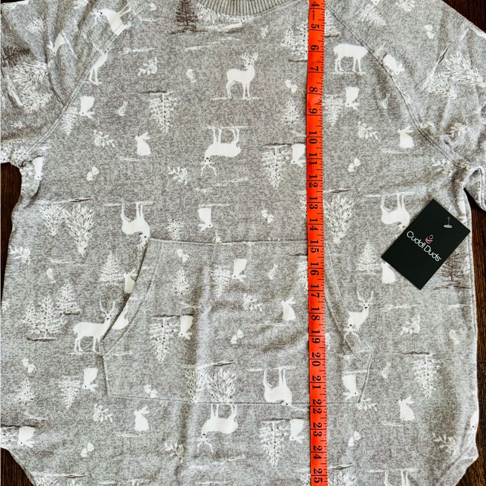 Women's Cuddl Duds Sweater Knit Pajama Top & Pajama Jogger Set - Gray Forest - Picture 6 of 8